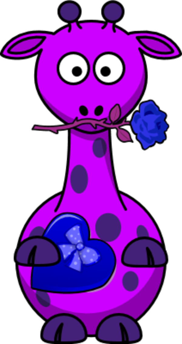 Giraffe Valentine heart love romance - vector Clip Art