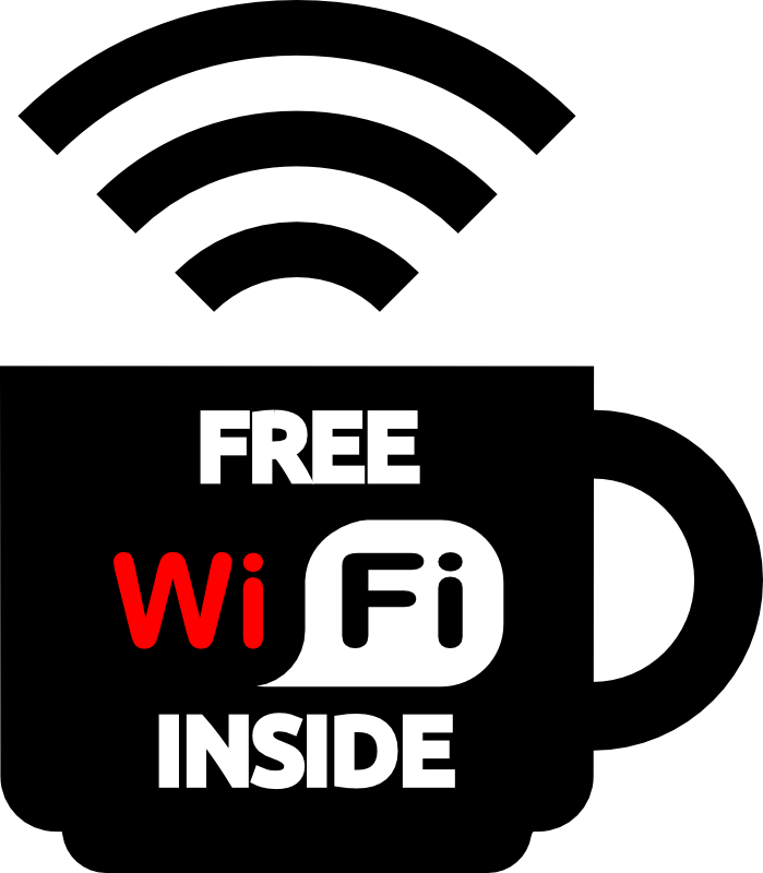 Clipart - Logo Free WiFi Inside for a cafe