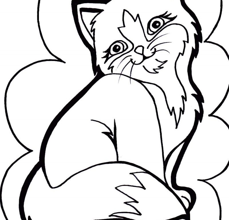 Cat Acting Up Sweet Coloring Page - Kids Colouring Pages