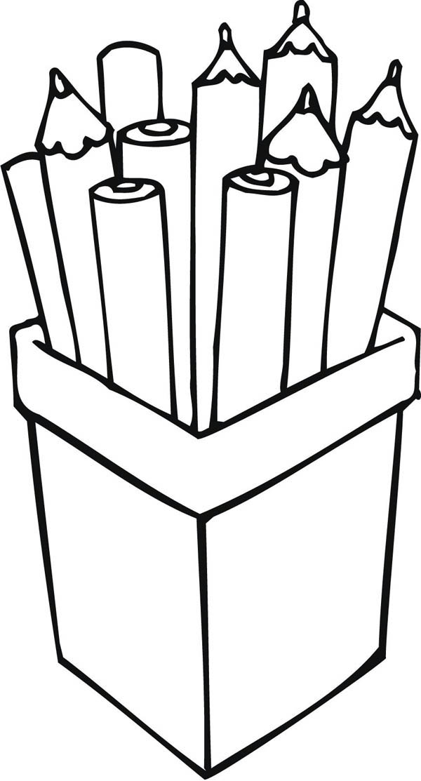 A Stack of Pencils on Its Container Coloring Page - Free ...