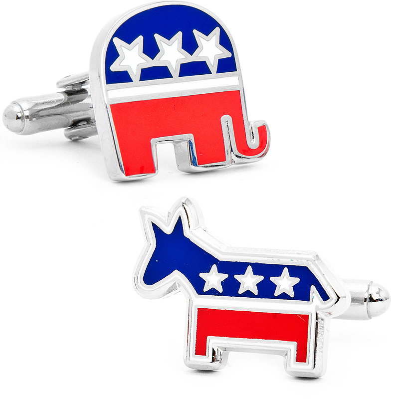 NEW Republican Elephant Democratic Donkey Bipartisan Cufflinks ...