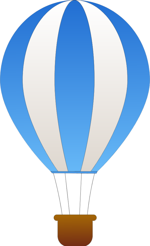 Vertical Striped Hot Air Balloon - vector Clip Art