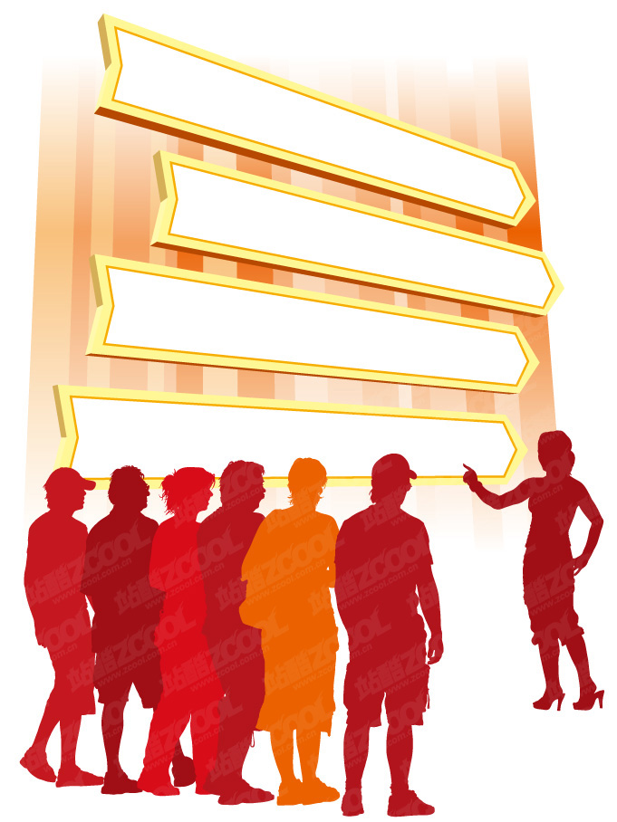 Audience figures silhouette vector material Free Vector / 4Vector