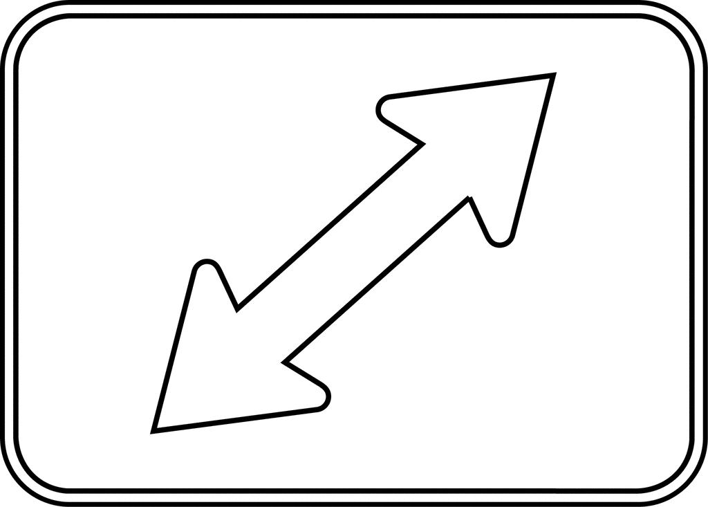 Double Diagonal Arrow Auxiliary, Outline | ClipArt ETC