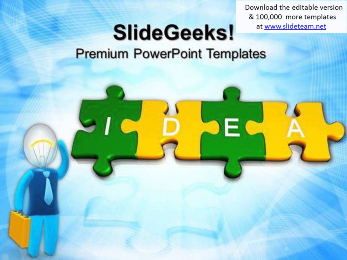 3d jigsaw puzzle pieces with idea business powerpoint templates ...
