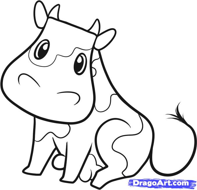 Draw a Cow for Kids, Step by Step, Drawing Sheets, Added by Dawn ...