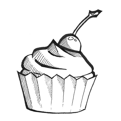 Cupcakes Drawing Easy - Gallery