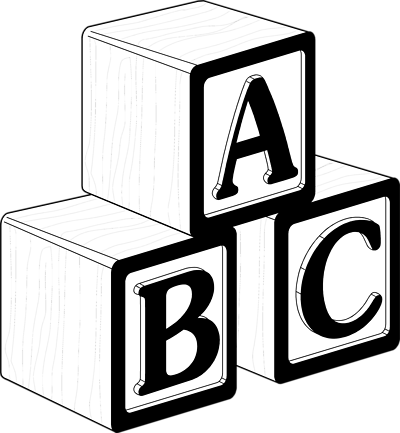Abc Blocks Clipart Black And White | Childrens Toy