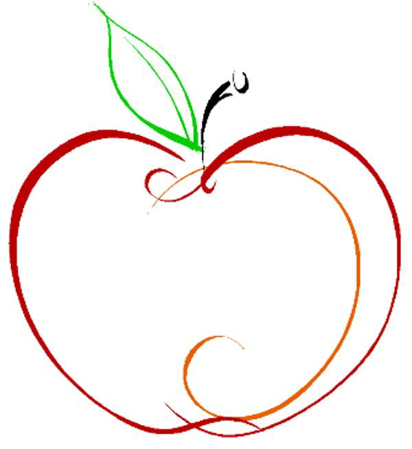 free clipart apple outline - photo #3