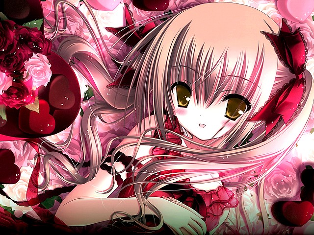 Valentines Day Anime Cartoon Beautiful Girl Wallpaper - Puzzles ...
