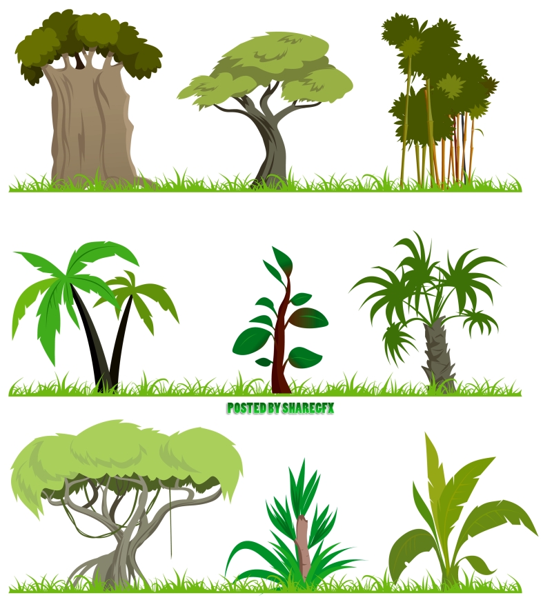 ǆ 帯ジャングルを連想させる大木のクリップアート素材 ϼ All Free Clipart Cliparts Co