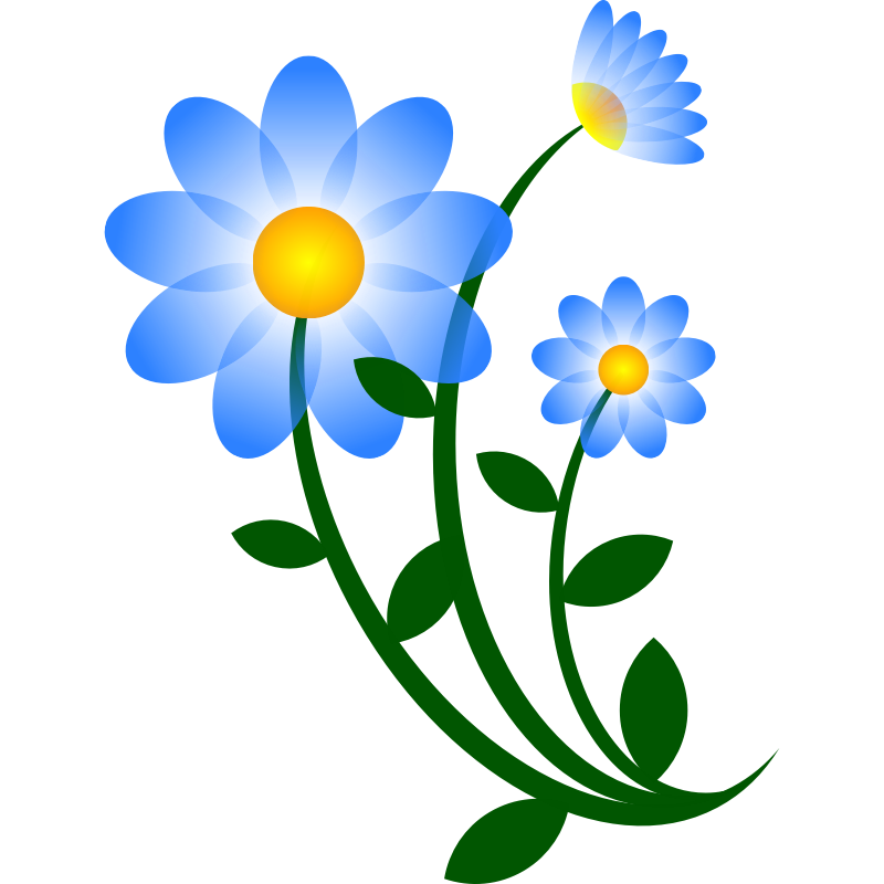 Clipart - Blue Flower Motif