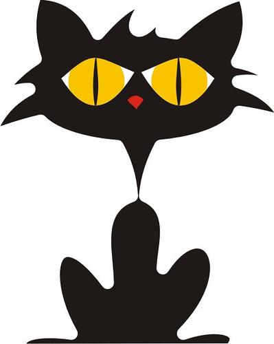 Cartoon Black Cat | lol-rofl.com