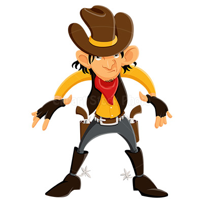Cowboy Clip Art Graphic, Royalty Free Cartoon Western Stock Image