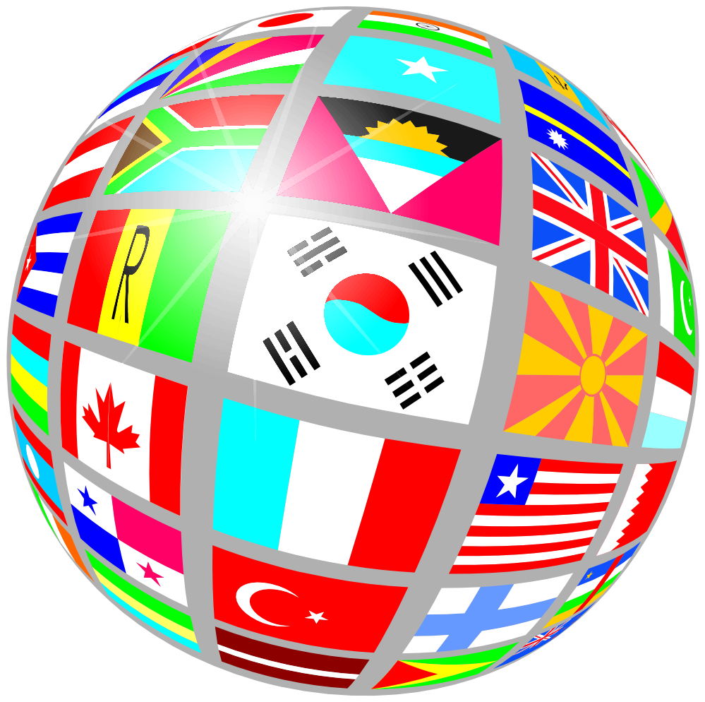 Clip Art: Globe of Flags Drapeau Bandiera ... - ClipArt Best ...
