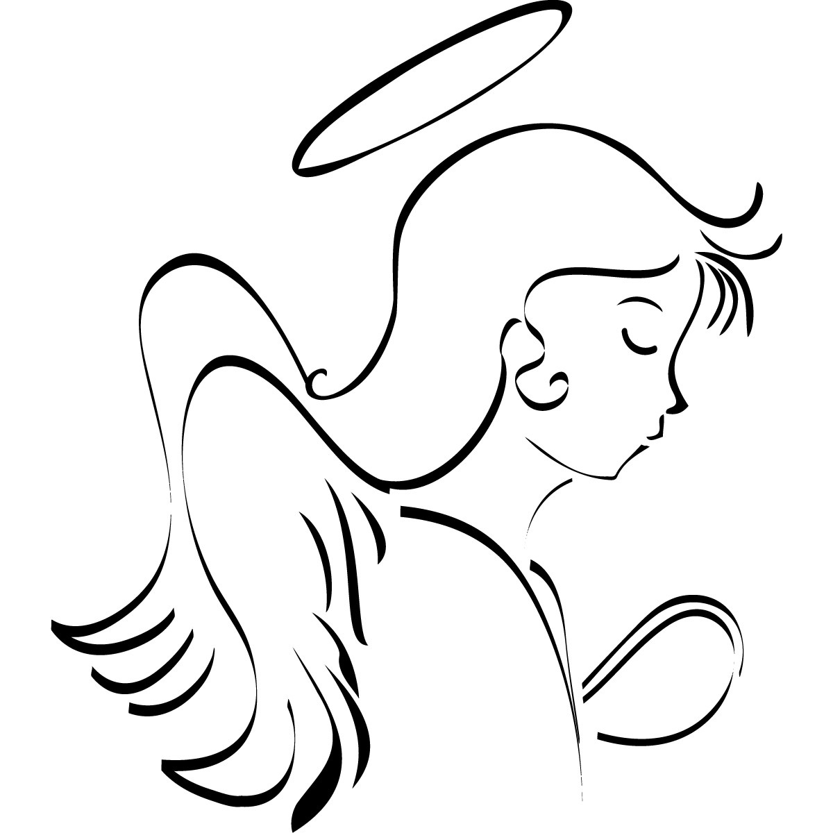 Angel Line Drawing - ClipArt Best