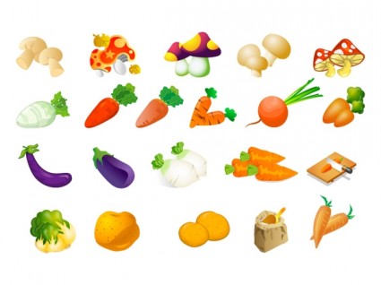 Vegetable clip art of three Vector clip art - Free vector for free ...