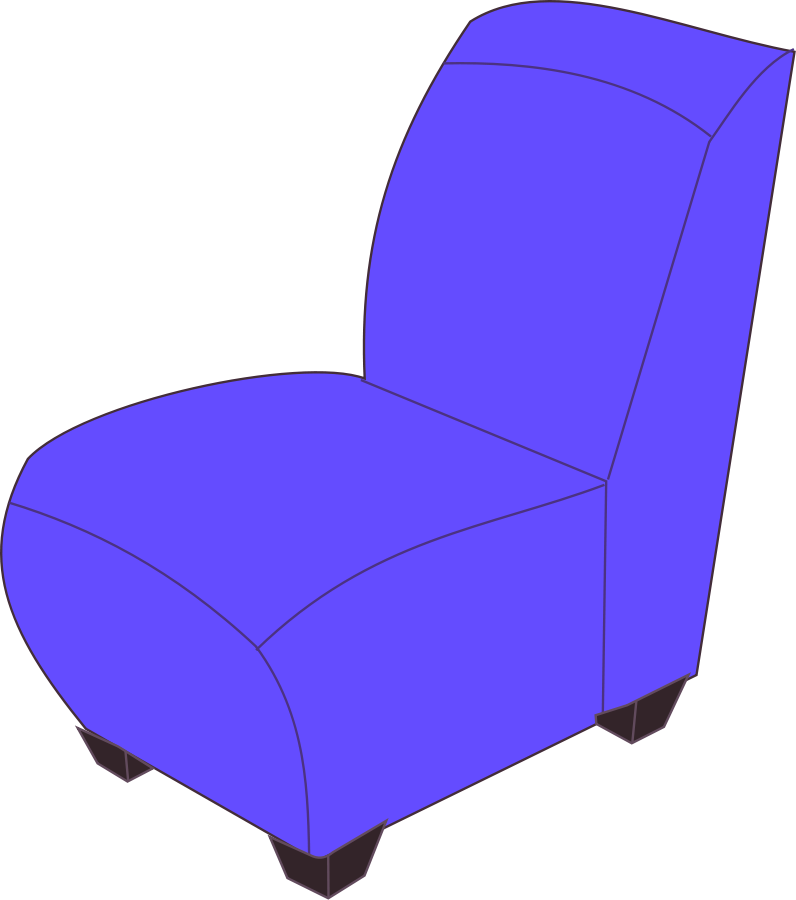 Blue armless chair Clipart, vector clip art online, royalty free ...