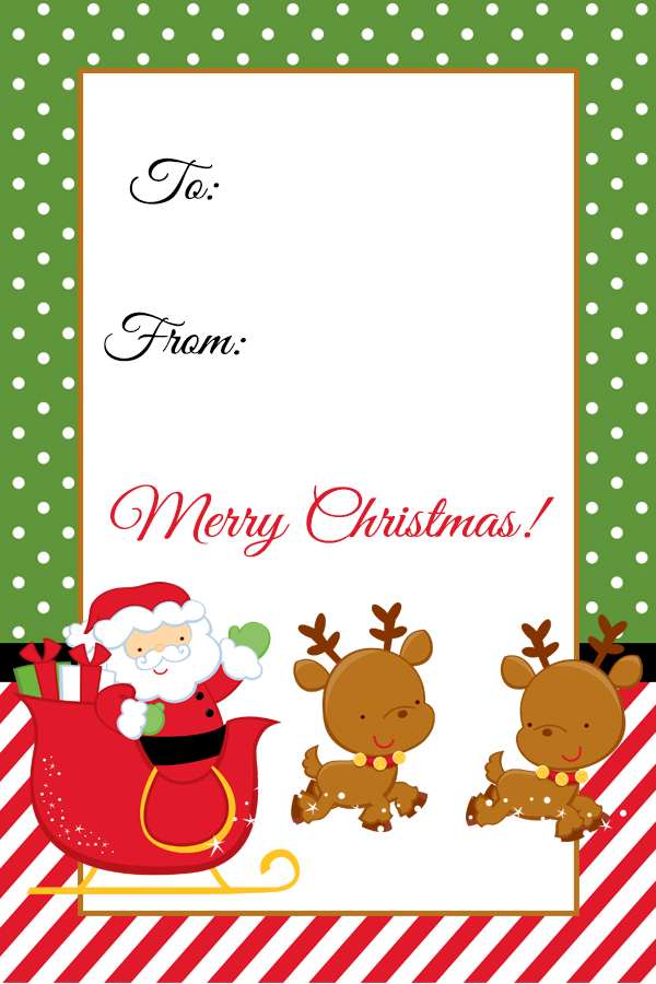 Santa Christmas Gift Tag Printable - Digi-Mama's - Free Printables