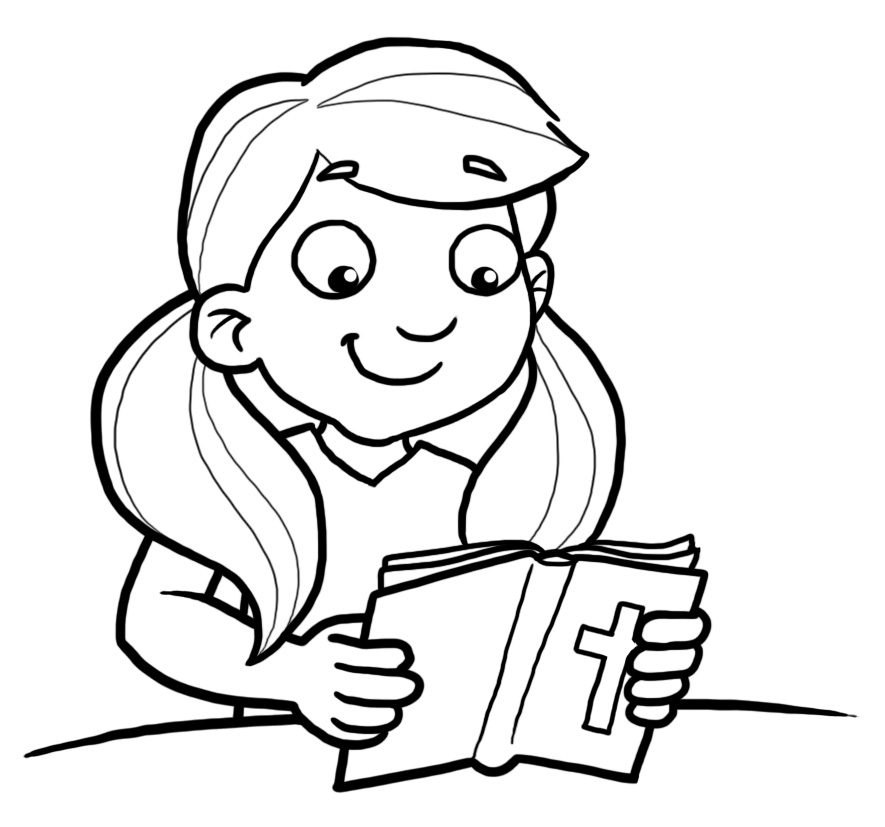 Girl Reading Clipart