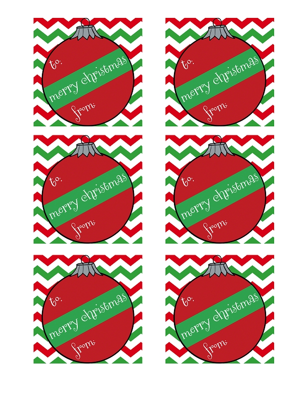 Printable Christmas Ornament Holiday Gift Tag