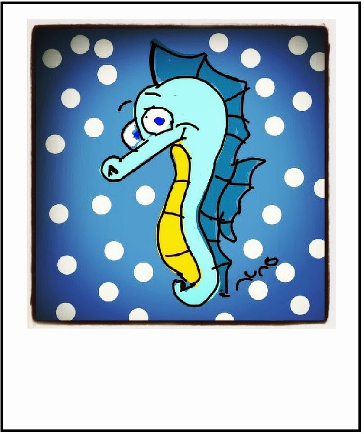 Marklaro's World Postcards: Seahorse Cartoon Postcard