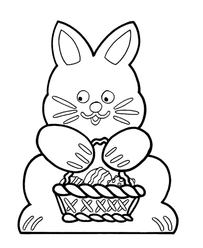 Easter Egg Coloring Pages | BlueBonkers - Bunny Basket Outline ...