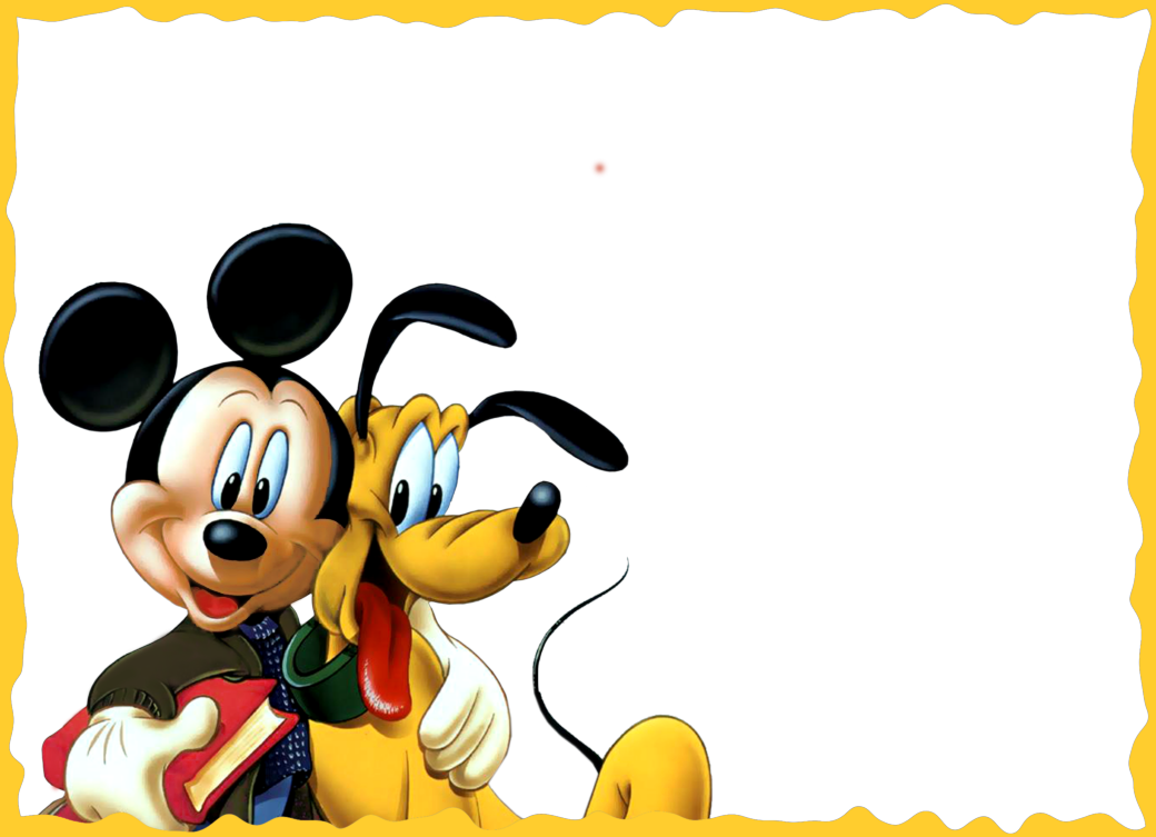 Mickey and Pluto Kids PNG Photo Frame