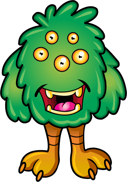 Free Clip-Art: Fantasy & Sci-Fi » Silly Creatures » Green Monster
