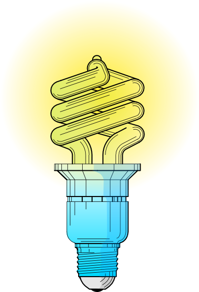 Compact Fluorescent Light Bulb clip art - vector clip art online ...