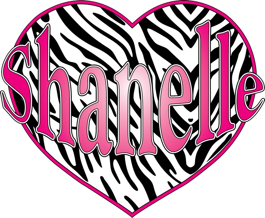 Hot Pink Zebra Heart Custom Name Removable Wall Sticker Vinyl ...