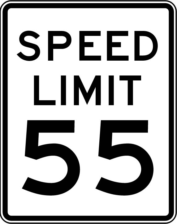 Speed Limit Sign 55 mph Wall Decal | Wallmonkeys