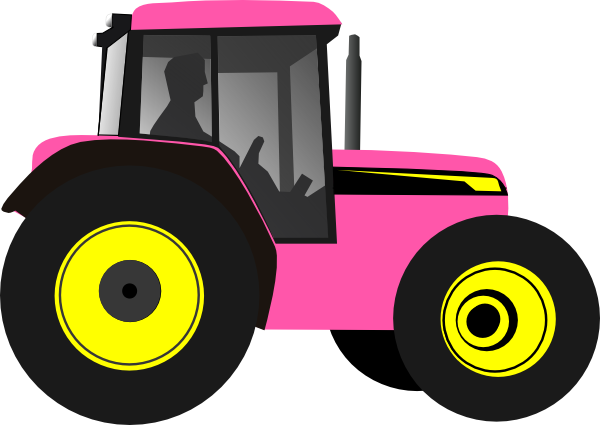 Tractor-pinkyellow clip art - vector clip art online, royalty free ...