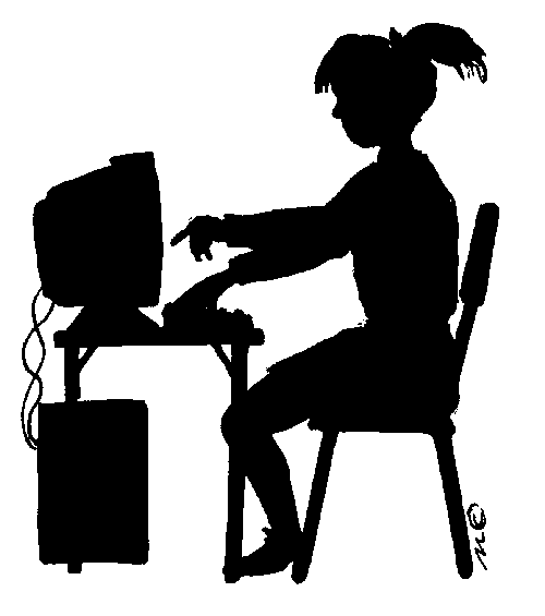 computer clipart black and white free - photo #49