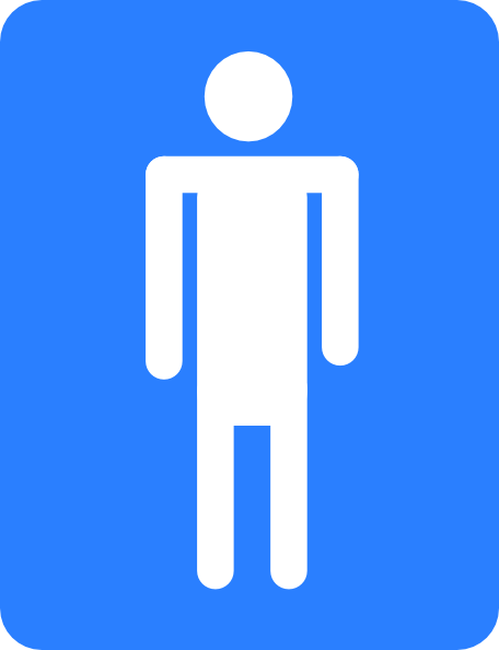 Men Bathroom Blue Sign clip art - vector clip art online, royalty ...
