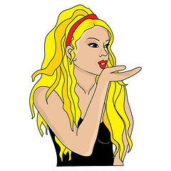 Exif | Clip Art Illustration of a Beautiful Girl Blowing a Kiss ...