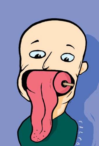 tongue By alexfalcocartoons | Media & Culture Cartoon | TOONPOOL
