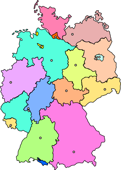 Germany Map New Color clip art - vector clip art online, royalty ...