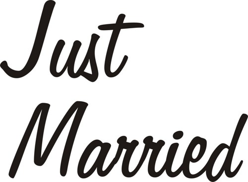 Just Married Decal Sticker Window Wedding Car Truck Newlyweds ...