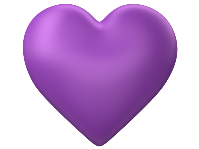 Purple 3d Love Heart with Transparent Background - Valentine Clip ...