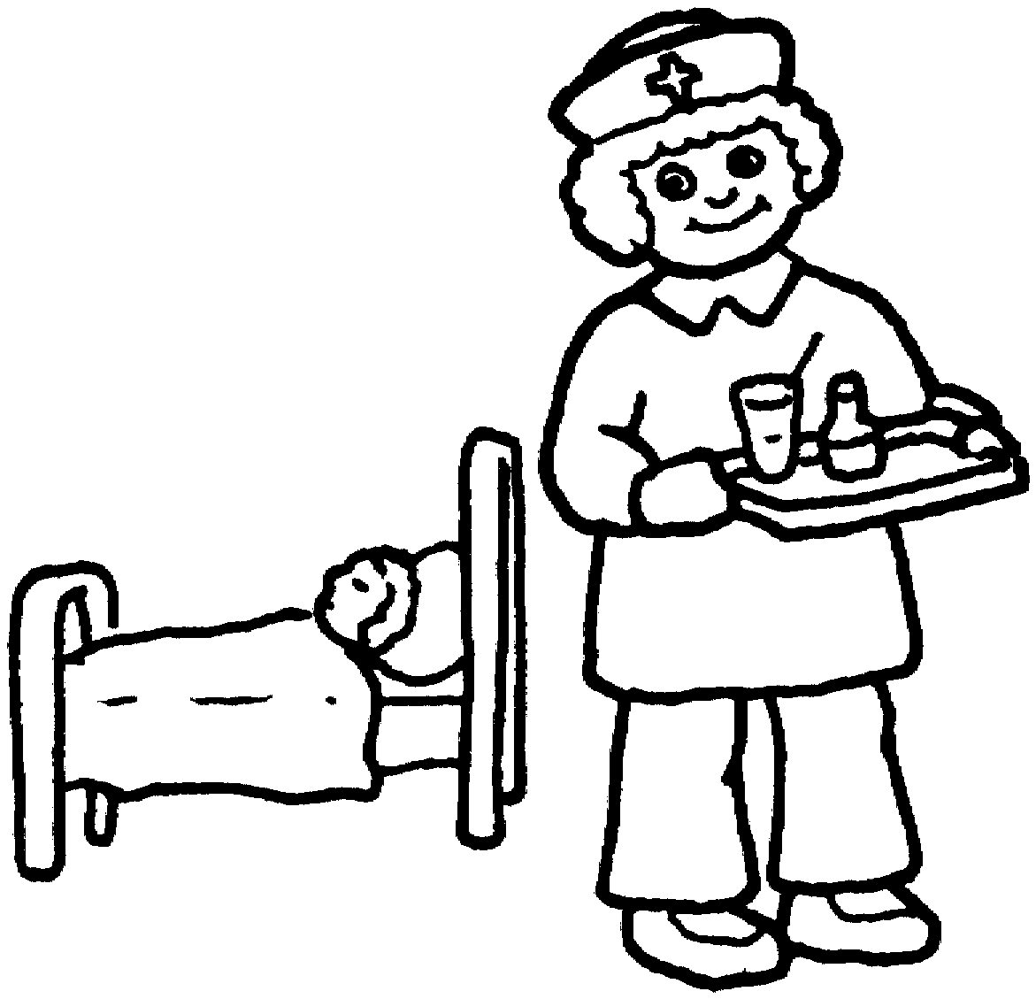 happy Nurse Coloring Pages for kids | Best Coloring Pages