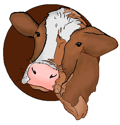 Cow Clip Art 6 - Cow Head on Brown
