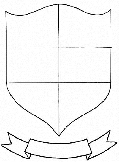 family crest coloring sheet | blank shield outline. lank shield ...