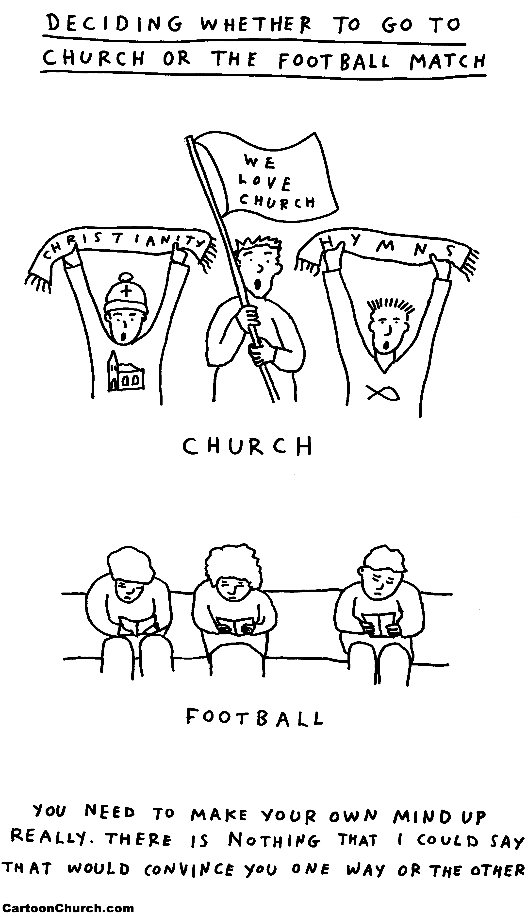 Church v football — CartoonChurch.com