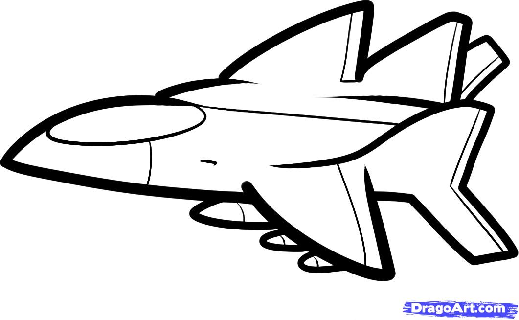 How to Draw a Jet for Kids, Step by Step, Cars For Kids, For Kids ...