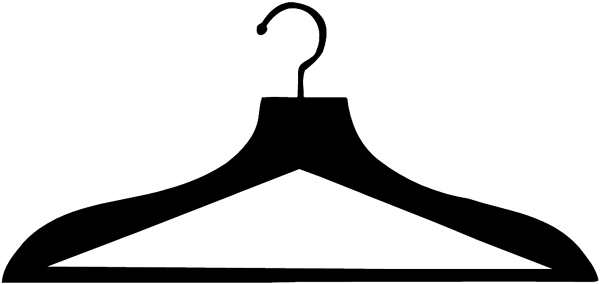 Clothes hanger silhouette vinyl sticker. Customize on line ...