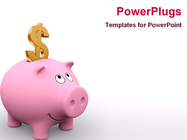 Best IN-1008 PowerPoint Template - American piggy bank and golden ...