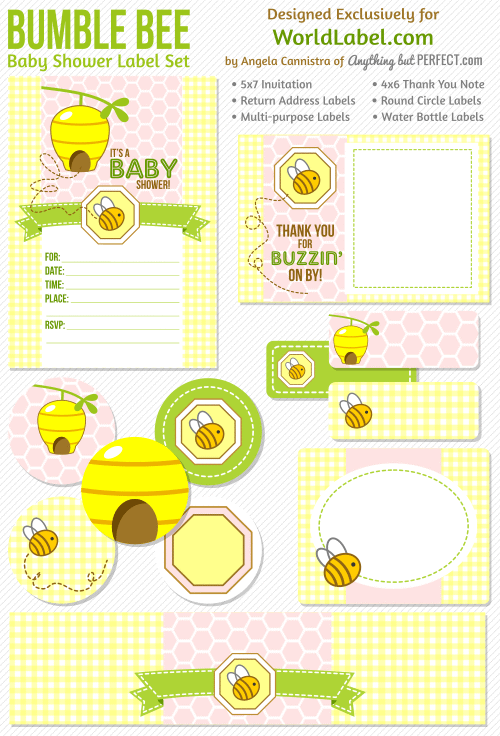 Baby Shower Labels in a Bumble Bee Boys Theme | Worldlabel Blog