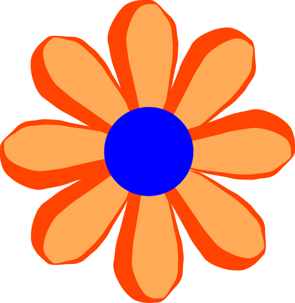 Flower Cartoon Orange Clip Art at Clker.com - vector clip art ...