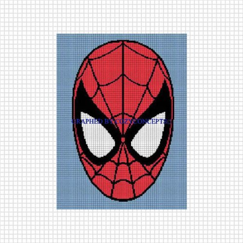 GRAPH SPIDERMAN FACE CROCHET AFGHAN PATTERN GRAPH EMAILED PDF ...